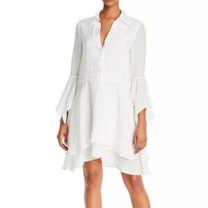 Alice + Olivia Shirtdress Button Down White 12 Boho Ethereal Whimsical Resort